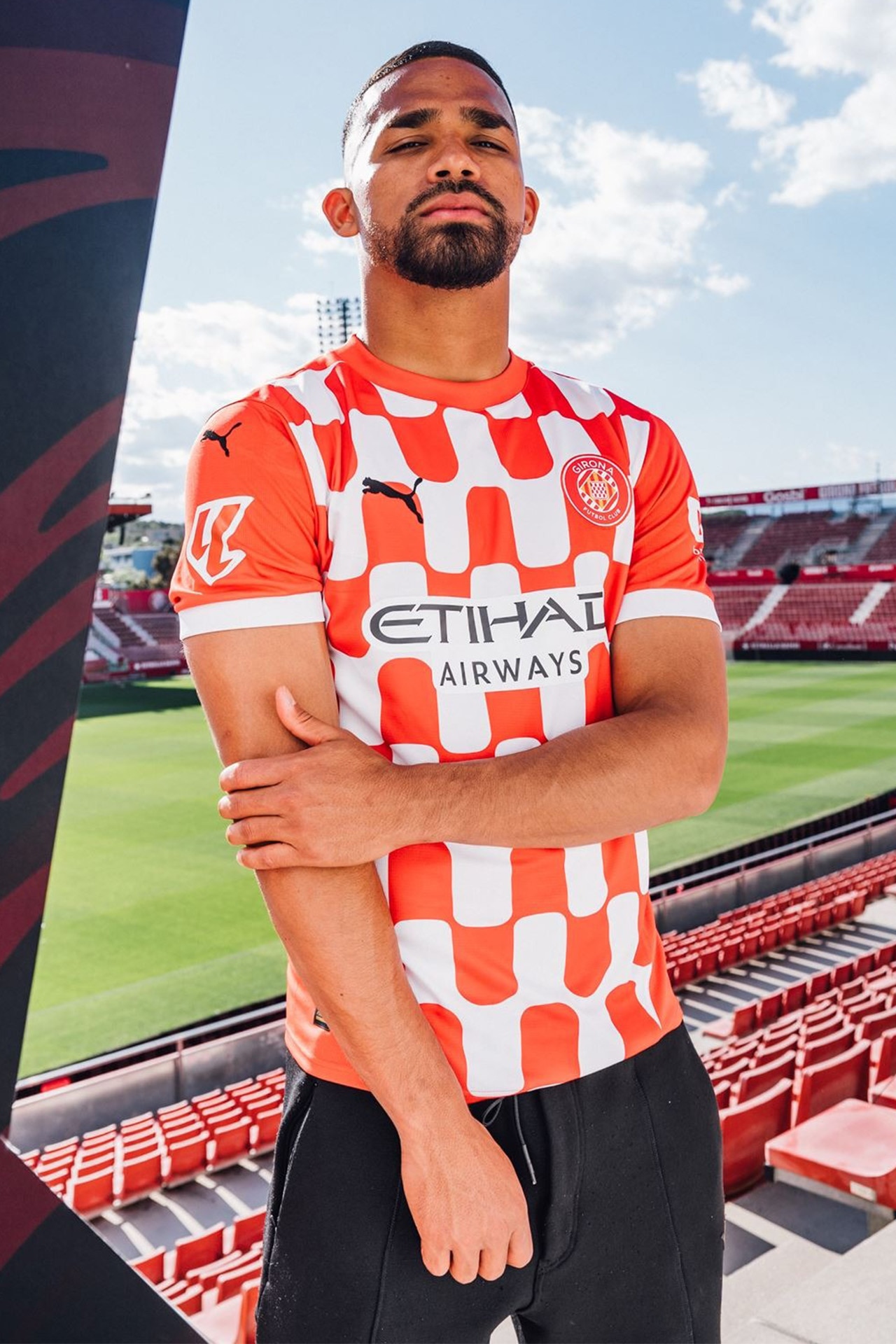 <h3>12. Girona Home</h3><p>&nbsp;</p><p>We love this mid-century repeating print on rising team Girona&rsquo;s kit. Due to play in the Champions League after a miracle season, where they even threatened for the title, let&rsquo;s hope this snazzy kit keeps the momentum going.</p><p class="button-common"><a title="Shop the Girona jersey" href="https://botiga.gironafc.cat/en/product/girona-fc-home-kit-men-2024-25/" target="_blank" data-cta="Shop the Girona jersey" data-editable="true">Shop the Girona jersey</a></p>