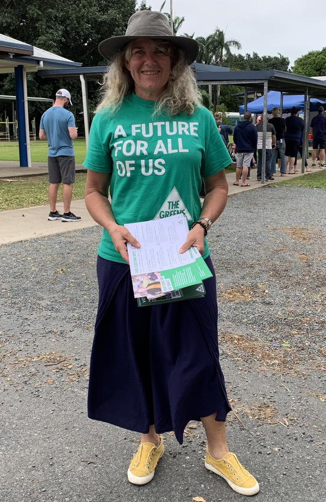 Greens candidate for Dawson Paula Creen at Victoria Park State School in Mackay. Dawson federal election, May 21, 2022. Picture: Duncan Evans