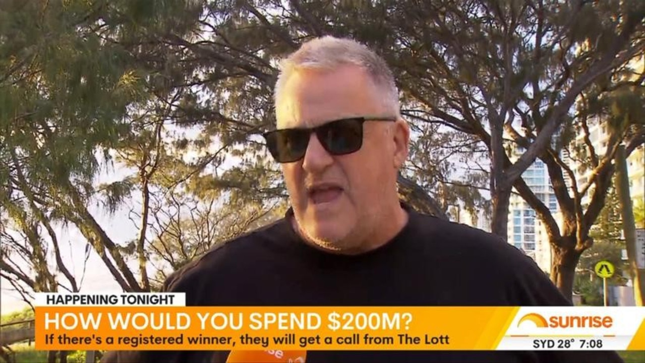 This Queenslander said he would do a runner with the money and not tell his wife. Picture: Sunrise