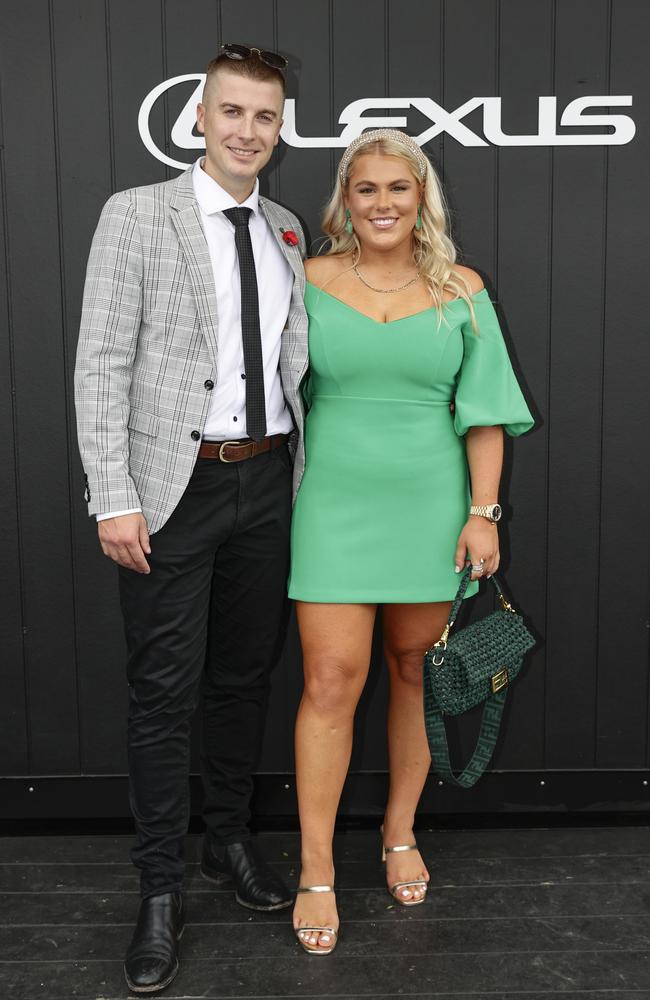 Alex Heath and Brooke Warne at the races. Picture: Sam Tabone