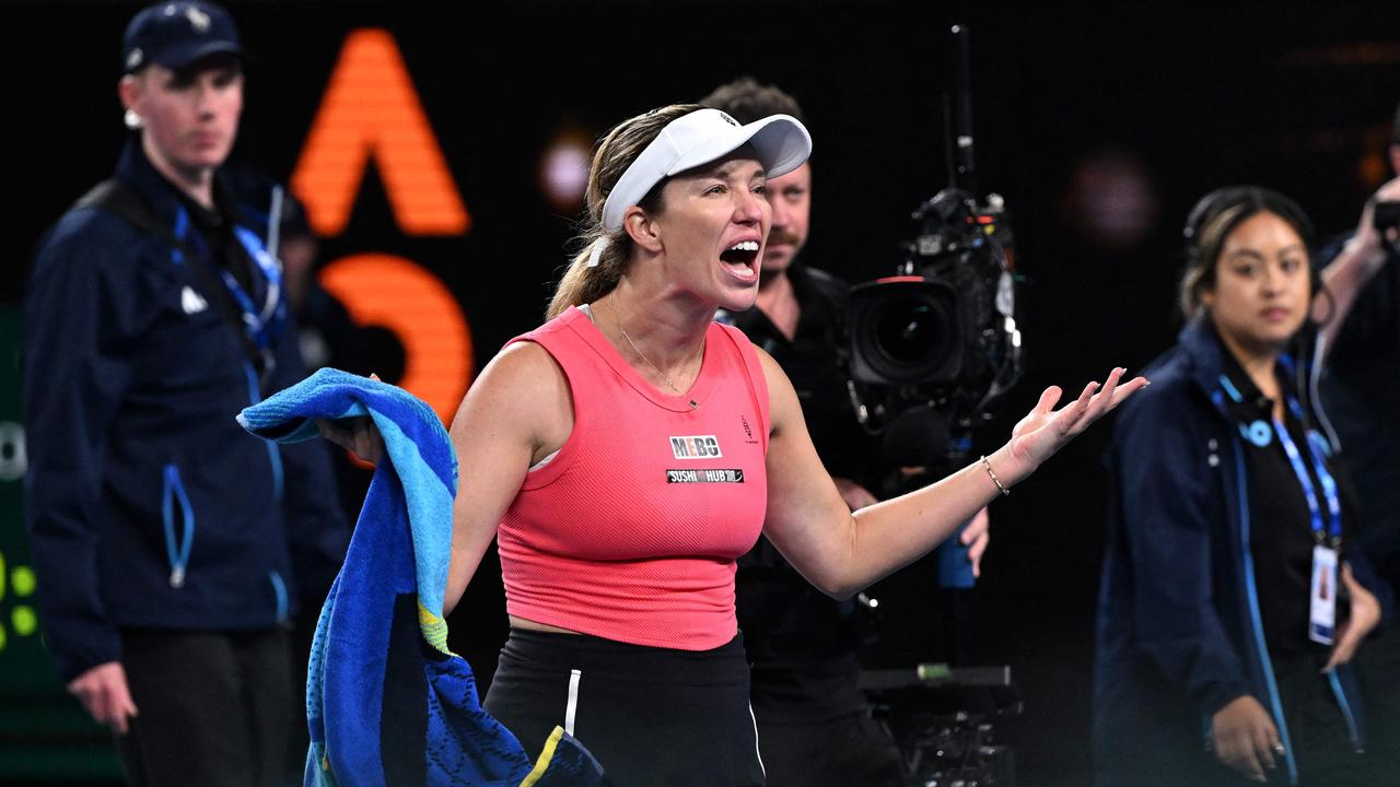 Danielle Collins managed to alienate just about the entire nation on Thursday. (Photo by WILLIAM WEST / AFP)