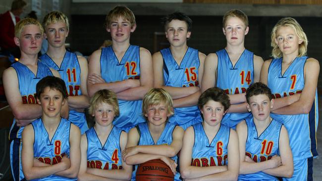 Greenwood, back row far right, with the Southern U14 basketball team in 2004.