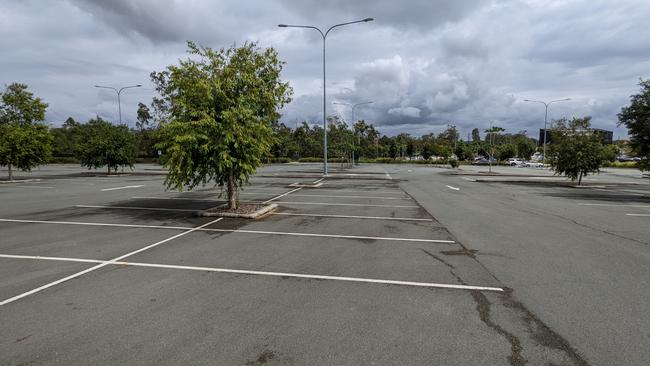 The park and ride car park at the Parkwood light rail station on a recent Monday morning. Picture: Keith Woods.