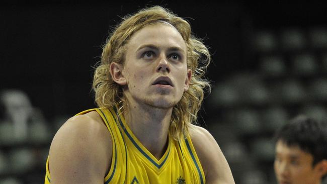 Basketball. Australian Boomers v China in Game 2 of the Sino-Australia basketball series at Challenge Stadium in Perth. pictured - Boomer Hugh Greenwood