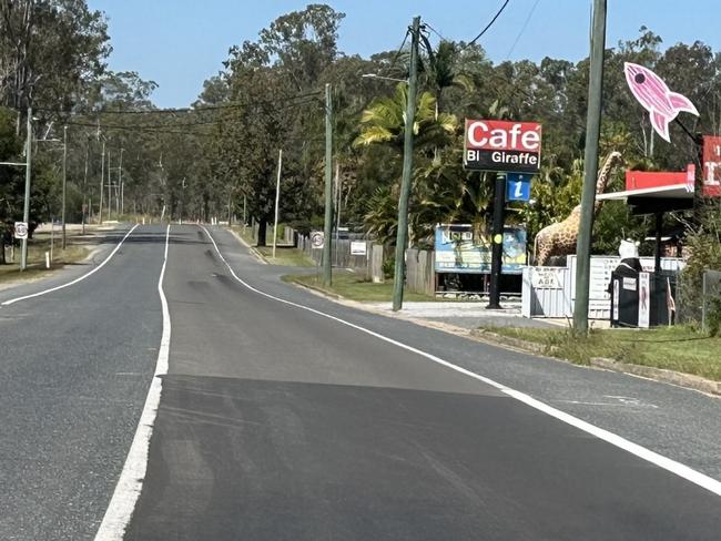 Bororen on Sunday morning - two days (August 30 2024) - after a truck and ute fatal crash where ammonium nitrate in one of the tanks of the truck exploded and left a crater on the side of the Bruce Hwy.