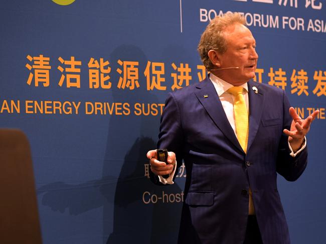 PERTH , AUSTRALIA - NewsWire Photos  AUGUST 29 , 2023  Boao Furum for Asia Agenda  Fortescue bos Andrew (Twiggy) Forrest makes a passionate speech about climate change. (With Premier Roger Cook)Picture: NCA NewsWire / Sharon Smith