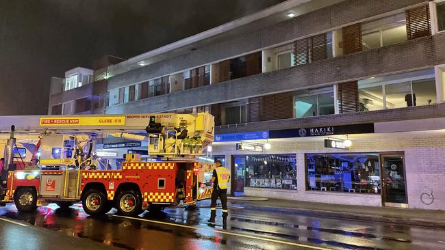 Residents were advised by Fire and Rescue NSW crews to leave the building. Picture: Paul Brescia