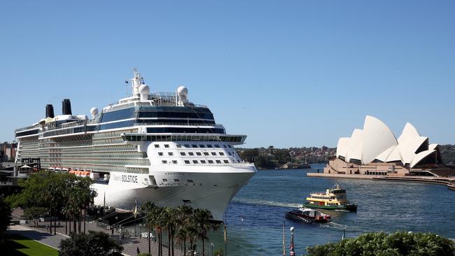 The Celebrity Solstice docked at Circular Quay. Picture: Toby Zerna