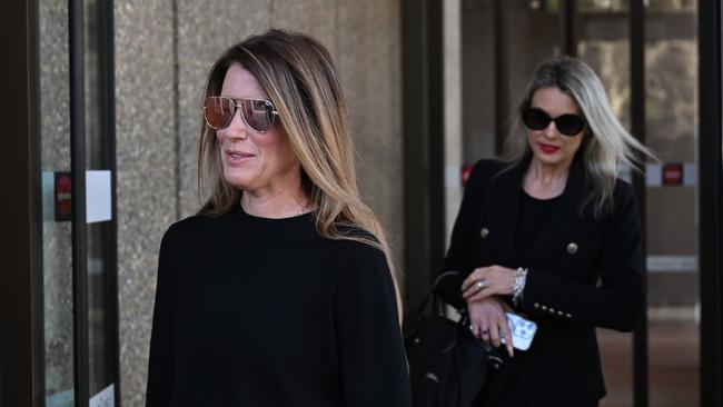 Giggle for Girls founder Sall Grover leaves the Federal Court of Australia in Sydney on Friday. Picture: AAP Image/Dean Lewins