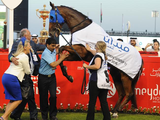 Buffering put on a show in Dubai. Picture: Grant Peters, Trackside Photography