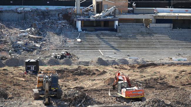 The remains of Allianz Stadium... The development has stopped now the demolition phase is over. Picture: Cameron Spencer/Getty Images)