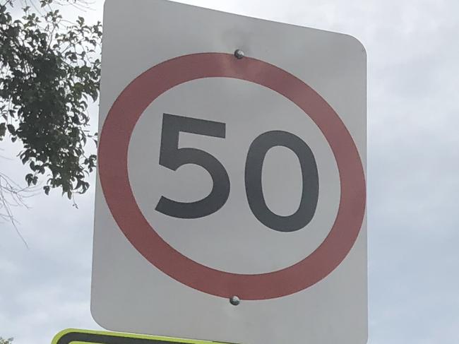 New 50km/h signs on Henley Beach Rd, Mile End. Picture: Eugene Boisvert