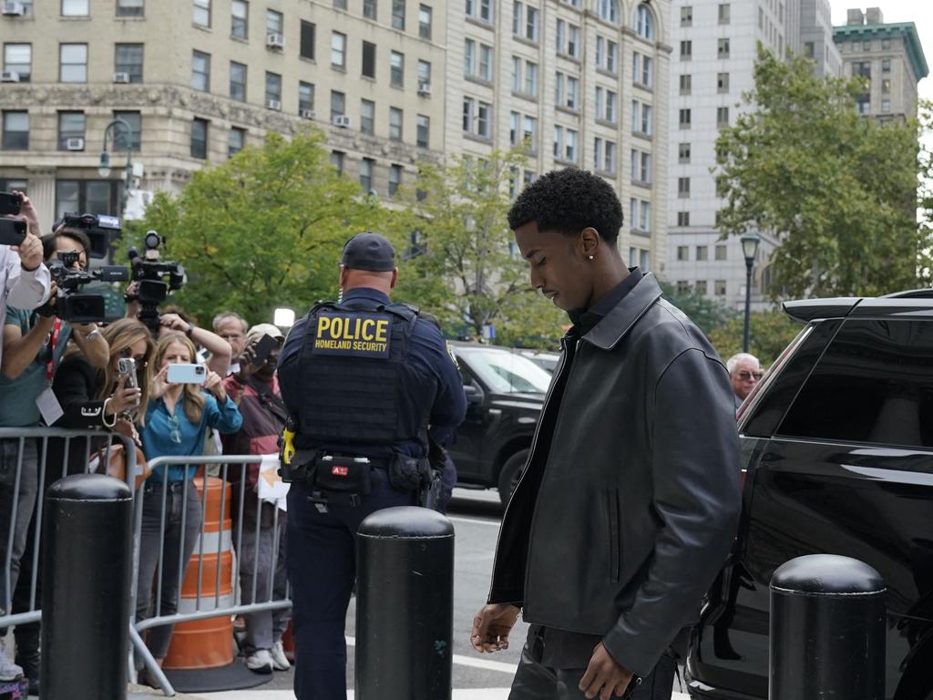 Christian Combs, the rapper’s son, outside court. Picture: AFP