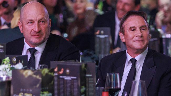 6/10/2023 CEO Craig Kelly with president Jeff Browne during the Copeland Trophy awards night at Crown. Aaron Francis / Herald Sun