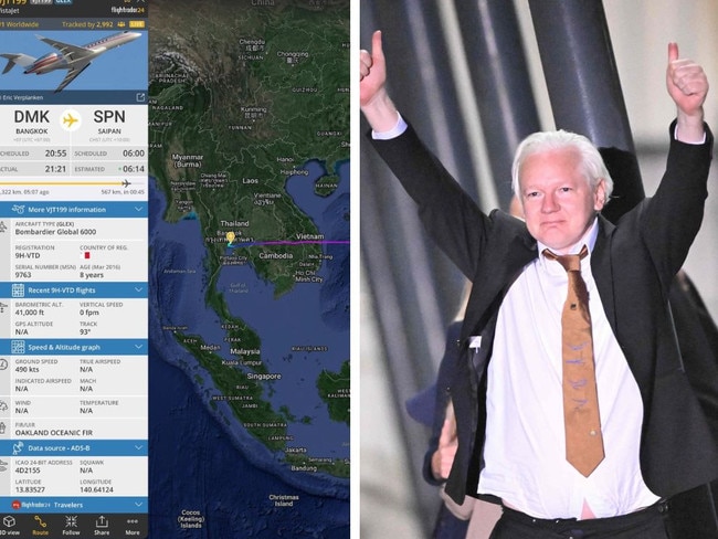 Assange's flight was the most watched around the world on the website FlightTracker.