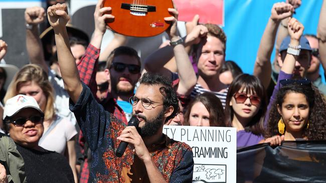 Brisbane city councillor Jonathan Sri provides his ratepayer-funded office to Extinction Rebellion protesters for meetings. Picture: Jack Tran