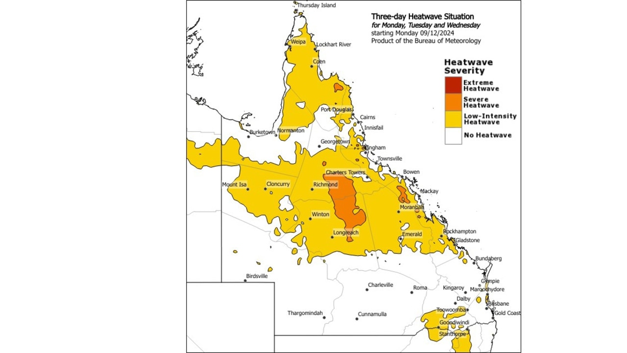 The Bureau of Meteorology has issued a heatwave warning for Queensland. Picture: Supplied/BOM.