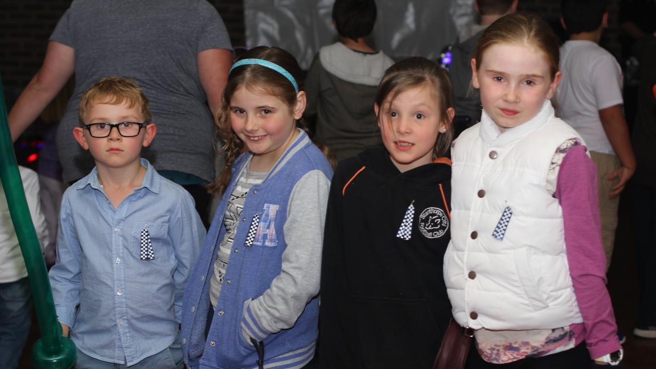 Lawrence Carmichael, Halley Duff, Jessica Ellis and Sophie Carmichael wore ribbons in honour of fallen Queensland police officer Brett Forte at the Stanthorpe Blue Light Disco on Friday, June 2.