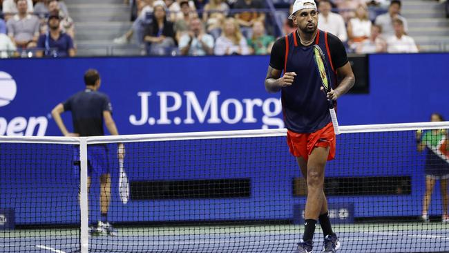 Nick Kyrgios celebrates winning a point Picture: Getty Images