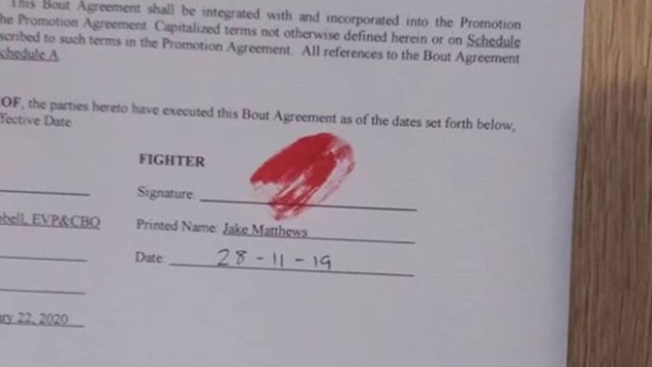 Jake Matthews signed his UFC contract in blood.