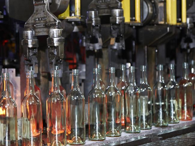 Glass bottle production at Orora Group's manufacturing facility atKingsford near Gawler. Supplied.