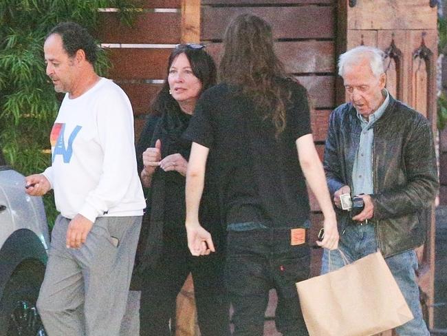 They were joined by Hogan’s ex-wife and Chance’s mum Linda Kozlowski and her partner Moulay Hafid Baba (left). Picture: RF / BACKGRID