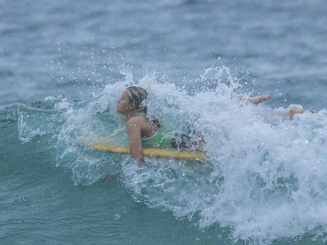 Early Saturday heats of The Burleigh Heads Boardriders Single Fin Festival. Picture: Glenn Campbell