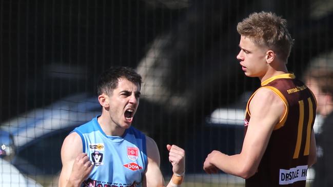 Modewarre's Scott Morter kicked the Warriors’ first. Picture: Mike Dugdale