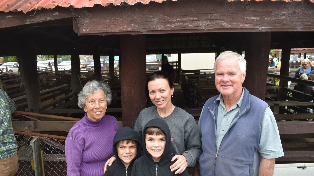 Catherine McGrath, Emma O'Neill, Ian McGrath, with Max and Fred O'Neill from Brisbane (Photo: Michael Hudson/ Warwick Daily News)