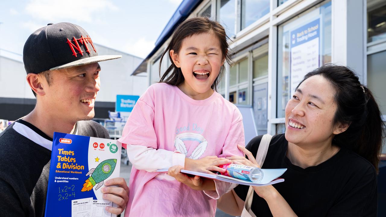 Sean and Yanni Tan with their daughter Anya, 6, who is starting reception at Immanuel Primary School. Picture: Morgan Sette