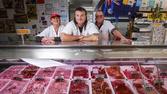 Terry's Meats staff Julie Krins, Daniel Widnall and Len Chandler. Picture: Wayne Taylor