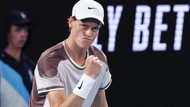 Italy's Jannik Sinner has taken the opening set. (Photo by David GRAY / AFP)