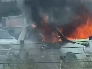 VIDEO: Family’s lucky escape as car goes up in flames during Easter highway hell