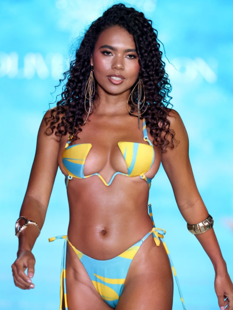 The revealing new bikinis are characterised by exposed ‘underwire’ Picture: Thomas Concordia/Getty Images for Miami Swim Week