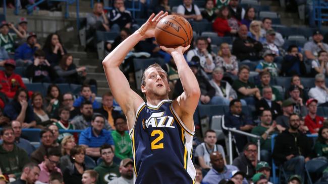 Joe Ingles will be at the Melbourne Sports and Aquatic Centre on Tuesday morning. Picture: Gary Dineen/NBAE via Getty Images