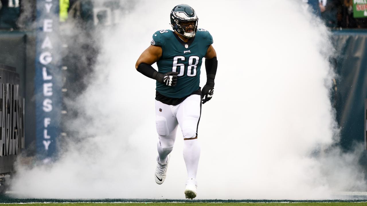 Philadelphia Eagles' Jordan Mailata warms up before a preseason NFL  football game, Thursday, Aug. 24, 2023, in Philadelphia. (AP Photo/Matt  Slocum Stock Photo - Alamy