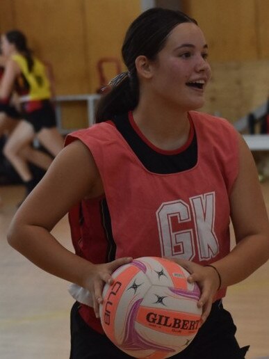 Former Australian Diamonds star Sharni Norder ran coaching clinics for Rockhampton Grammar School netballers.