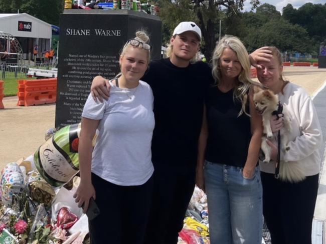 ‘Always with us, Dad’: Warnie’s kids visit MCG shrine