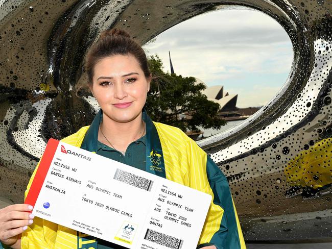 Melissa Wu poses for a picture after being named as a member of the Australian diving team for the Tokyo 2020 Olympics in Sydney on June 15, 2021. (Photo by Saeed KHAN / AFP) / -- IMAGE RESTRICTED TO EDITORIAL USE - STRICTLY NO COMMERCIAL USE --