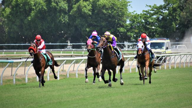 The runners in the Enlightened Financial Services Maiden Plate 1300m race at the Melbourne Cup Day event at Mackay Turf Club, Ooralea, November 3, 2020. Picture: Heidi Petith