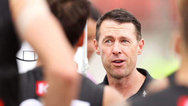 Collingwood coach Craig McRae won’t be telling his players to go soft. Picture: Mark Kolbe/Getty Images