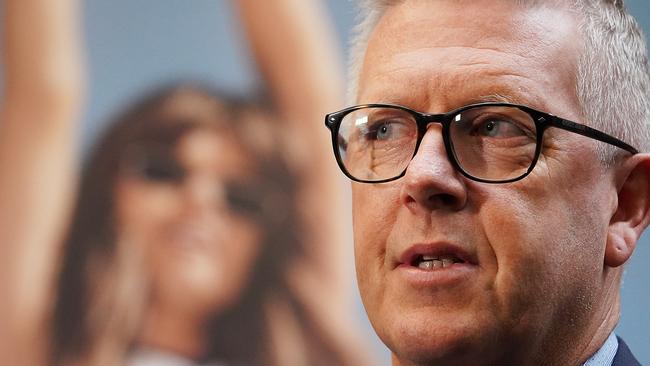 MELBOURNE, AUSTRALIA - MARCH 12: Steve Hocking speaks to the media during an AFL press conference at AFL House on March 12, 2019 in Melbourne, Australia. (Photo by Stefan Postles/Getty Images)