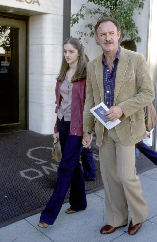 Gene Hackman and daughter Elizabeth Hackman on Rodeo Drive in 1979 in Beverly Hills, California, United States. Picture: Getty