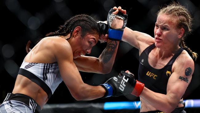 Valentina Shevchenko will defend her UFC flyweight belt for the eighth time. (Photo by Yong Teck Lim/Getty Images)