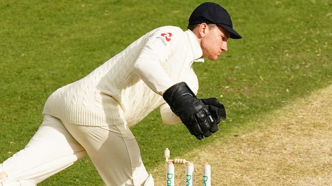 James Bracey in action for the England Lions against Australia A.