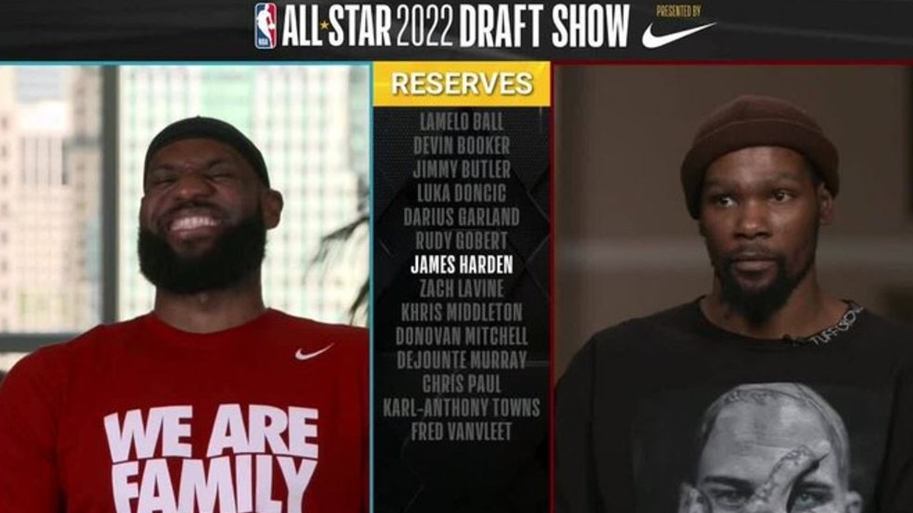 The All-Star draft took an awkward, but humorous turn as James Harden's name remained on the board until the last selection.