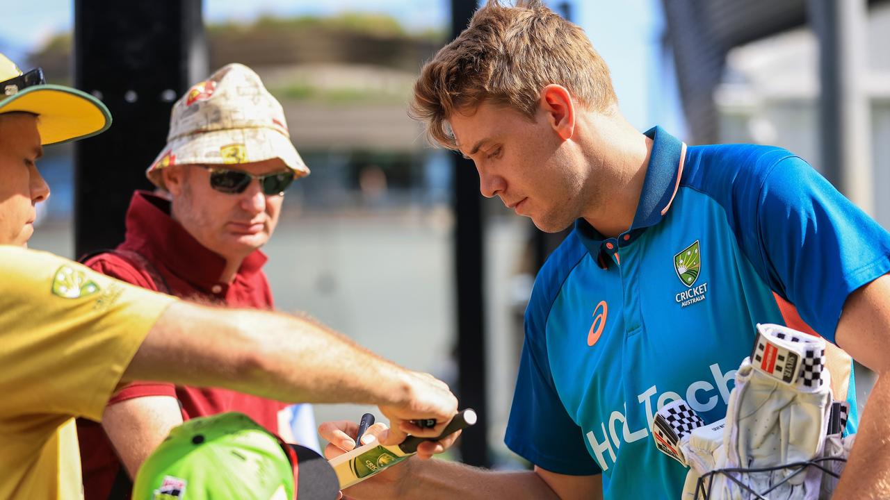 Green signing autographs for some fans. Picture: Getty Images