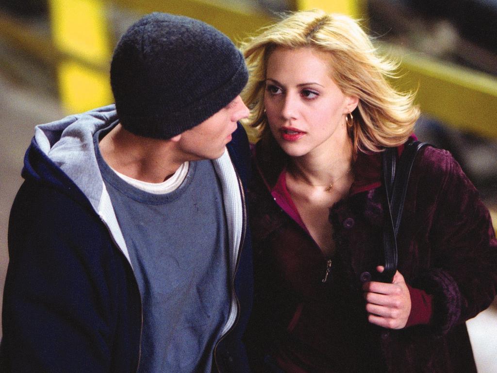 Eminem (l) with Brittany Murphy (r) in scene from film 8 Mile.