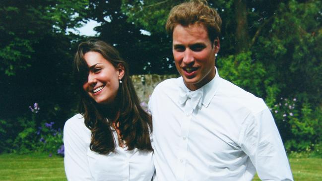 Kate Middleton and Prince William on the day of their graduation ceremony at St Andrew's University in 2005. Picture: Getty Images