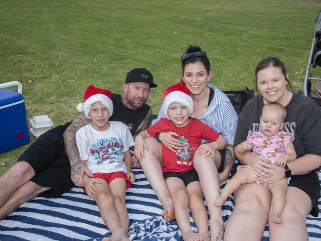 Mason Glover, Scott Glover, Emma Brinsmead, Dawson Glover, Bree Diwell, Cleo Diwell 2024 Mildura Christmas Carols 2024. Picture: Noel Fisher